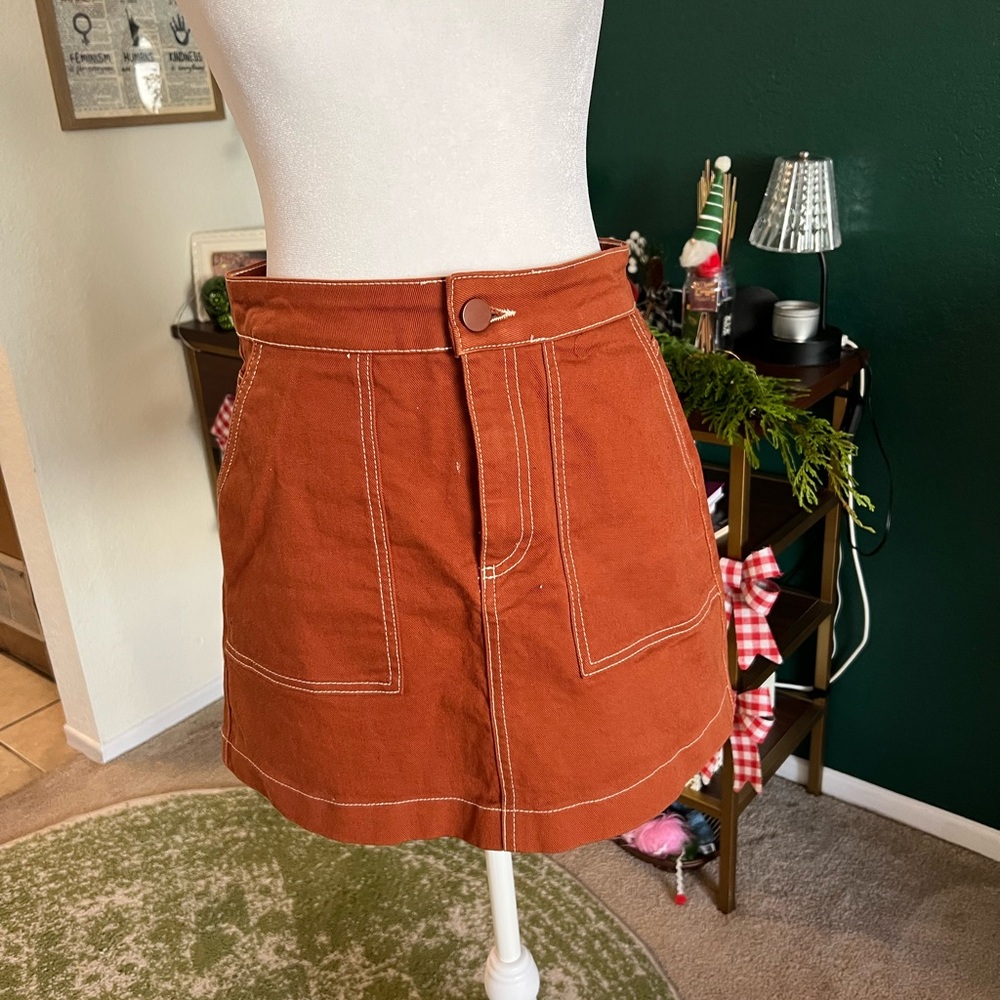 Rust Orange Mini Skirt from Zara